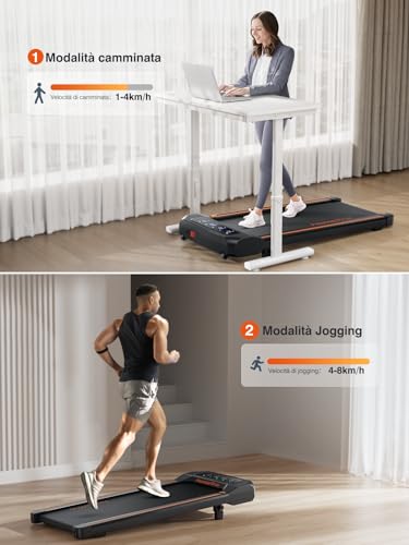 homeTro Kompaktes Laufbänder für Zuhause/Büro mit Neigung - Tragbares Unter Schreibtisch Walking Pad für Walking/Jogging, einstellbare Geschwindigkeit/APP-Steuerung/großer LED-Bildschirm - Montagefrei - 5