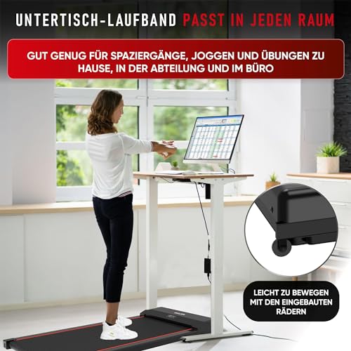 Laufband Walking Pad Gewicht 100 kg 0.75 PS 1-6km/h Ultraflach Walking Pad Unter dem Schreibtisch - 5