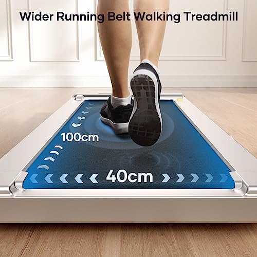 Electric Treadmill Space Saving, Walking Pad Laufband mit LED, 1-10km/h Laufband für Zuhause, Under Desk Schreibtisch Treadmill für Zuhause & Büro, Großer Lauffläche, Fernbedienung und App - 6