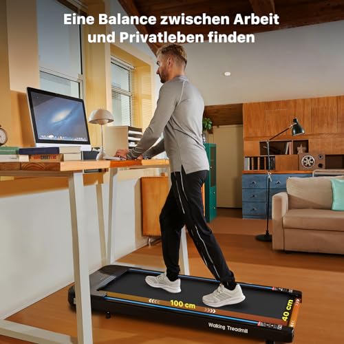 Mobvoi Home Walking Laufband, Walking Pad, Laufband-Schreibtisch, kompakte Laufbänder, 1–6 km/h, tragbares Laufband, 2,25 PS, Geh- und Jogginggerät mit Fernbedienung, LED-Anzeige, für Zuhause und Büro - 2