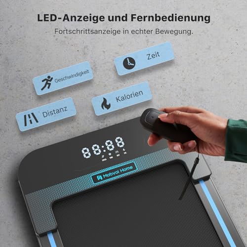 Mobvoi Home Walking Laufband, Walking Pad, Laufband-Schreibtisch, kompakte Laufbänder, 1–6 km/h, tragbares Laufband, 2,25 PS, Geh- und Jogginggerät mit Fernbedienung, LED-Anzeige, für Zuhause und Büro - 3