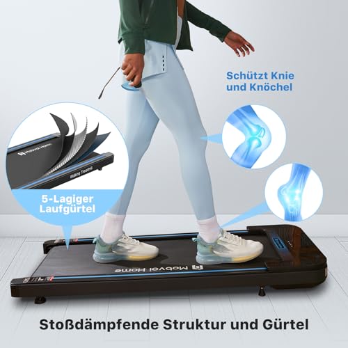 Mobvoi Home Walking Laufband, Walking Pad, Laufband-Schreibtisch, kompakte Laufbänder, 1–6 km/h, tragbares Laufband, 2,25 PS, Geh- und Jogginggerät mit Fernbedienung, LED-Anzeige, für Zuhause und Büro - 6