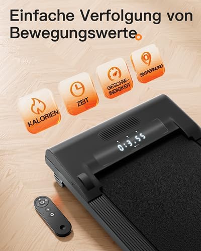 UMAY Walking Pad, Laufband für Zuhause mit APP und Fernbedienung, Schreibtisch-laufband ohne Installation, 1-6km/h, P1 - 6