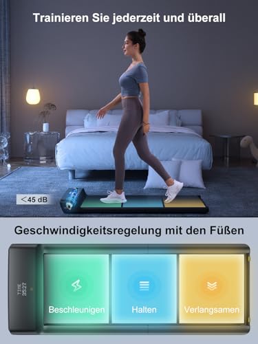 WalkingPad A1 Pro Klappbar Laufband für Zuhause, Maximale Belastung 136 KG Walking Pad, Kompaktes Laufband Schreibtisch für Büro 0,5-6 km/h Geschwindigkeit mit APP & Fernbedienung - 4