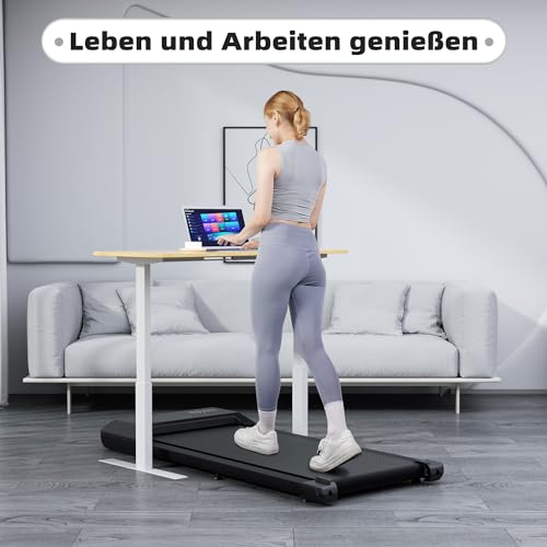 DeerRun Walking Pad, 2.5HP Laufband für Zuhause Schreibtisch 136kg, Under Desk Running Pad for Home, 6km/h Laufbänder Klein, Treadmill Mini Büro Laufband Leise,Schwarz - 6