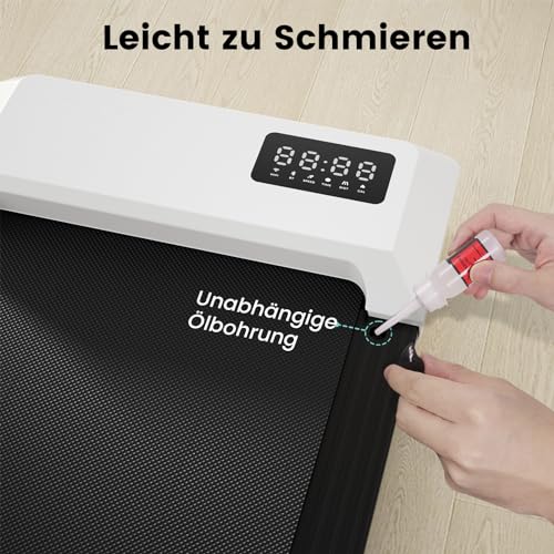 DeerRun Walking Pad bis 6 km/h - Laufband Schreibtisch mit Pitpat APP - 1864w Mini Treadmill Leise für Zuhause/Büro, Keine Installation erforderlich - 7