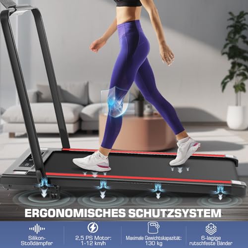 Laufband für Zuhause ANCHEER 4-in-1 Laufband Klappbar, Walking Pad mit Steigung | 1-12 km/h | Fernbedienung | 2s Faltbar - 4