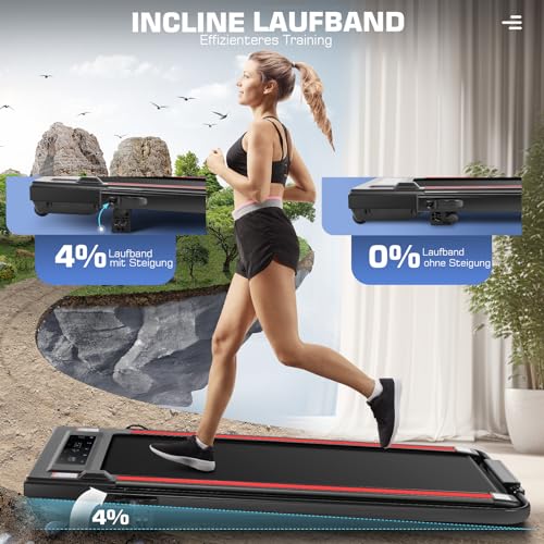 Laufband für Zuhause ANCHEER 4-in-1 Laufband Klappbar, Walking Pad mit Steigung | 1-12 km/h | Fernbedienung | 2s Faltbar - 5