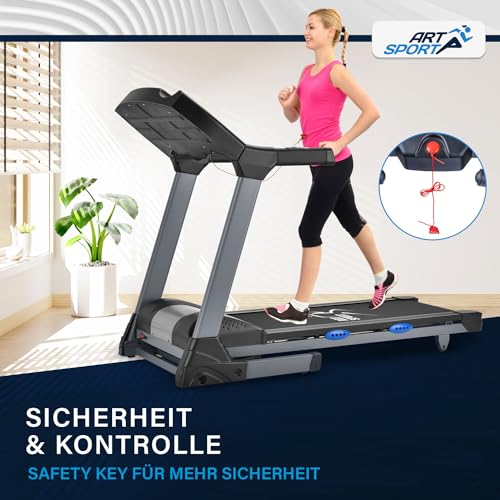 ArtSport Laufband Speedrunner 6000 klappbar - 22 km/h, 99 Programme, 22 Steigungsstufen, 7 Zoll LCD Display, bis 150 kg, Lauffläche: 133 x 50 cm - 4