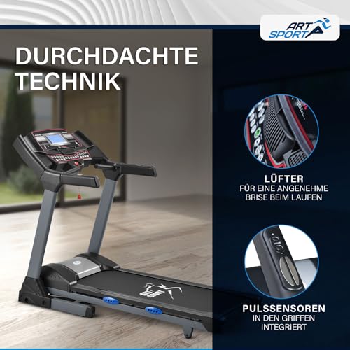 ArtSport Laufband Speedrunner 6000 klappbar - 22 km/h, 99 Programme, 22 Steigungsstufen, 7 Zoll LCD Display, bis 150 kg, Lauffläche: 133 x 50 cm - 6