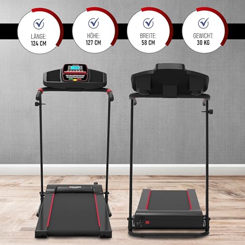 Elektrisches Laufband für Zuhause, faltbar, 1 – 2,5 PS, 12 voreingestellte Programme, LCD-Display, 1 – 10 km/h, 1 – 12 km/h, Modell 2023, manuelle Neigung in 3 Stufen (3680) - 5