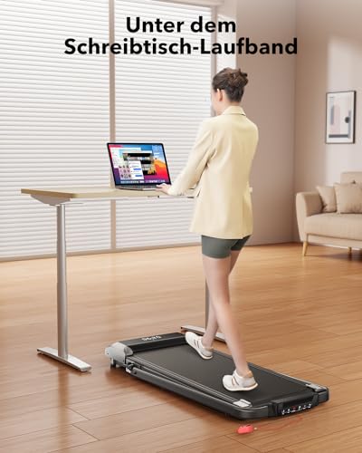 Walking Pad Laufband mit Neigung, 2 in 1 Laufband für Zuhause, 1-12km/h Klappbar Laufband mit Steigung, Under Desk Schreibtisch Treadmill für Zuhause & Büro, Fernbedienung und App, Leiser Motor - 8