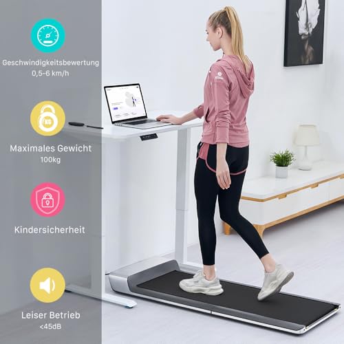 WalkingPad P1 Laufband Klappbar Laufband für Zuhause 0,5-6km/h 1PS Motor 746W mit App und Fernbedienung, Ultra Slim Walking Treadmill für Heimfitnessübungen - 3