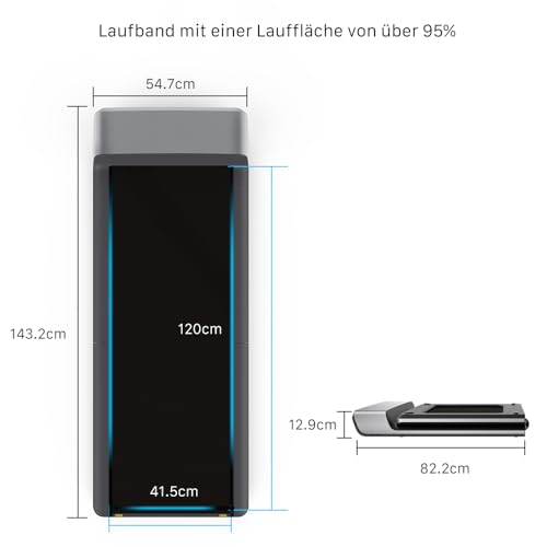 WalkingPad P1 Laufband Klappbar Laufband für Zuhause 0,5-6km/h 1PS Motor 746W mit App und Fernbedienung, Ultra Slim Walking Treadmill für Heimfitnessübungen - 4