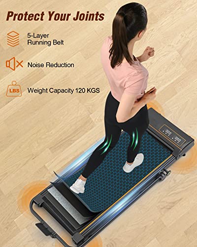 TODO Laufband, Walking Pad, Laufband Klappbar, Laufband für Zuhause 1-12 KM/H Laufband Schreibtisch Fitnessgeräte für Zuhause mit Fernbedienung, LCD-Anzeige und Handläufe - 4