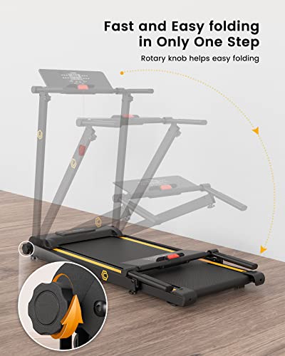 UREVO Laufband für zuhause, 2.25PS Laufband klappbar mit 12 HIIT Modes, Platzsparend Walking Pad mit Verbreiterter Laufgürtel, LCD-Monitor, kompakte Mini Treadmill für Haus Büro, Leicht zu Falten - 5